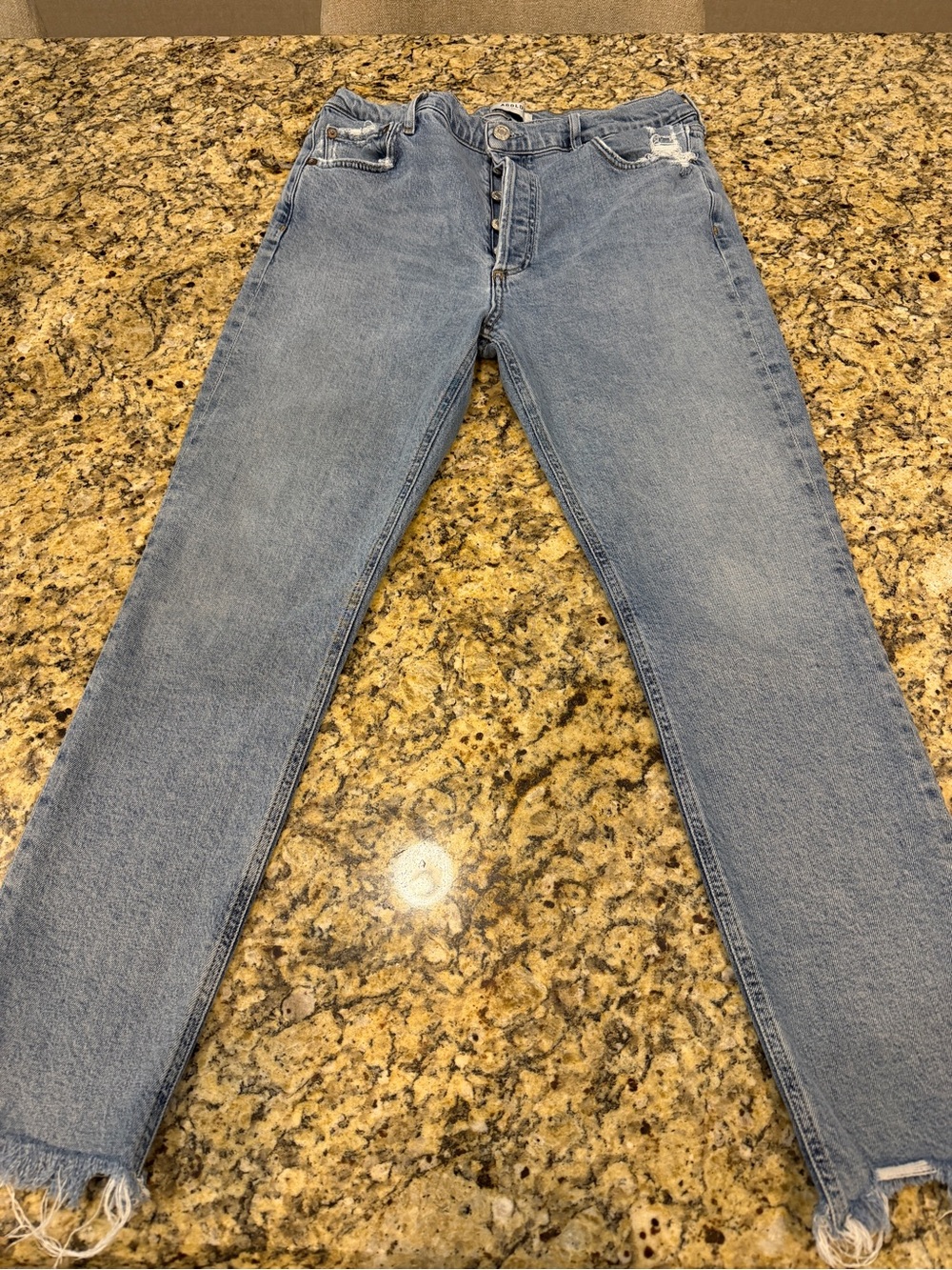 Agolde Light Wash Women's High-Rise Straight Jeans